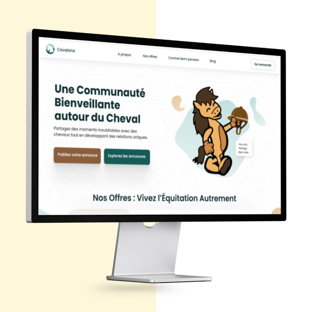 Refonte UX UI de la page d’accueil de la plateforme Cavalons