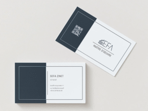 Design de la carte de visite professionnelle pour un maître d’œuvre, incluant logo, couleurs et typographies cohérentes avec la charte graphique