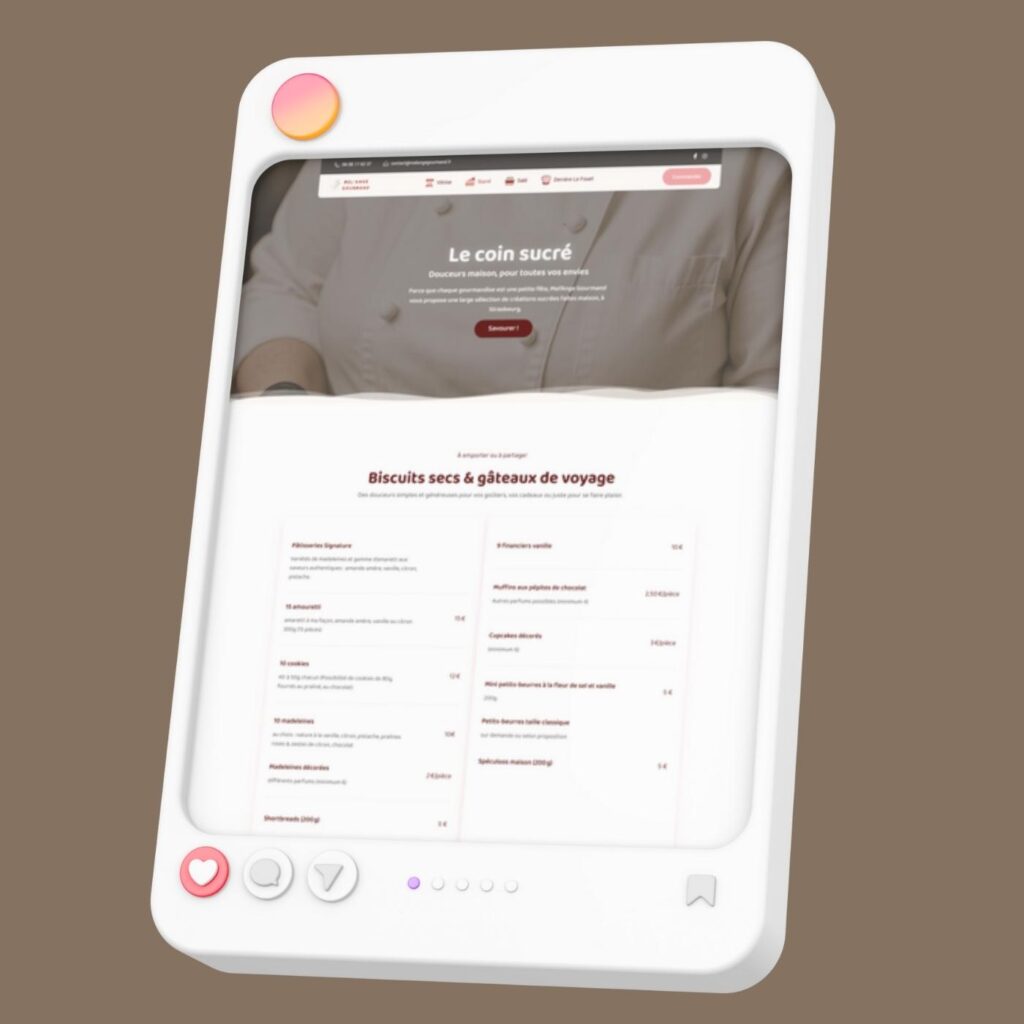 Maquette desktop Figma pour un site de mise en relation entre professionnels du design d’intérieur melangegourmand