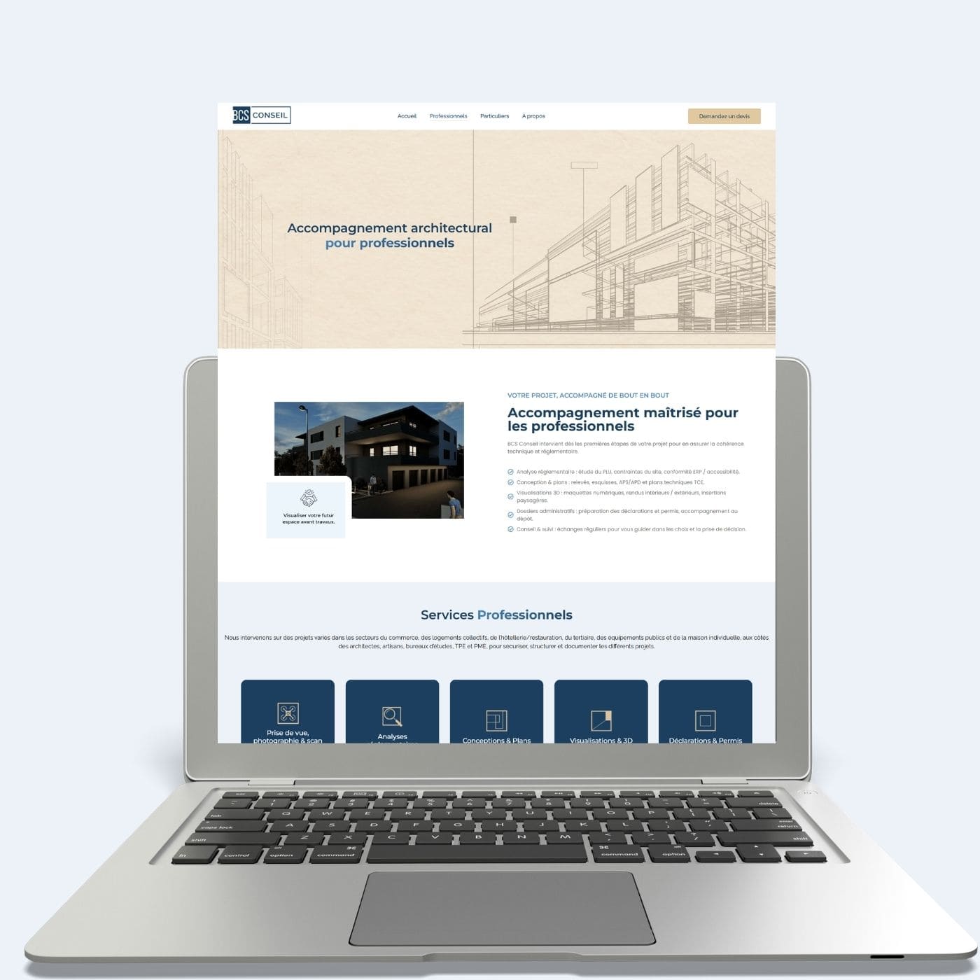 Section services site vitrine construction études et rénovation