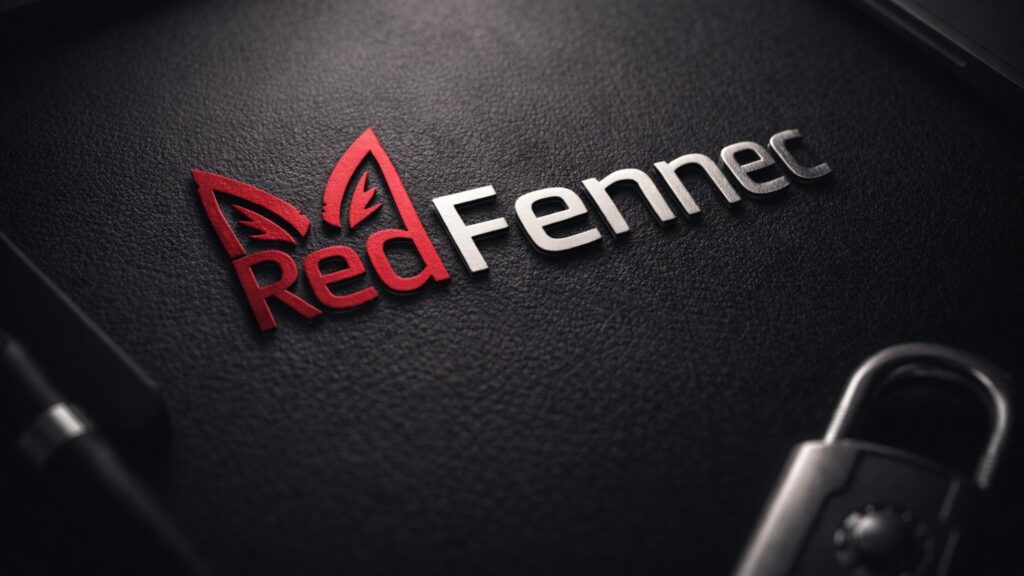 Logo RedFenec créé pour une marque spécialisée en ingénierie cybersécurité Redfenec