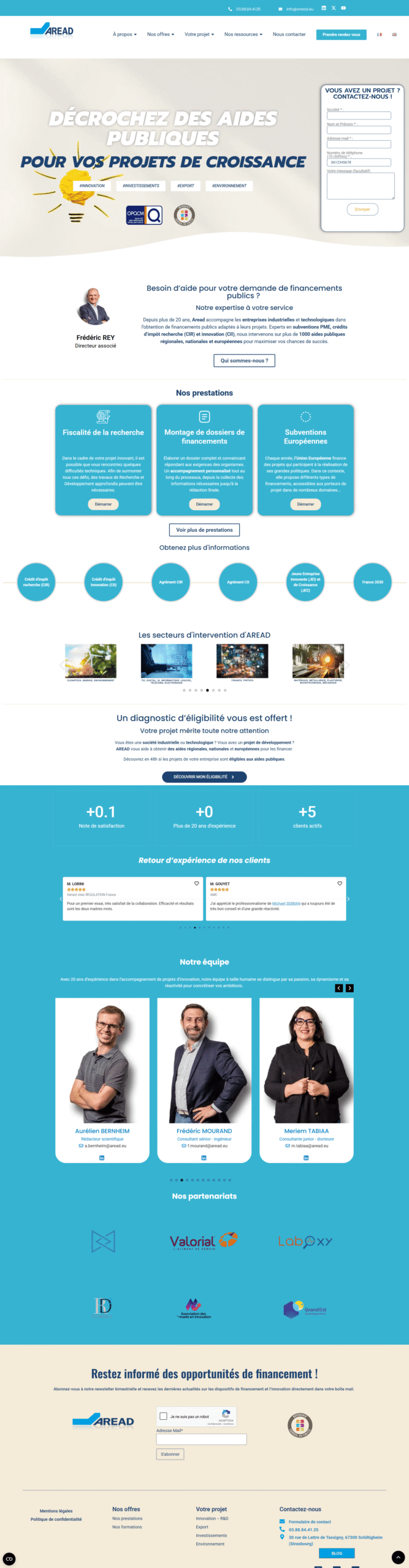 site AREAD avant la refonte graphiba