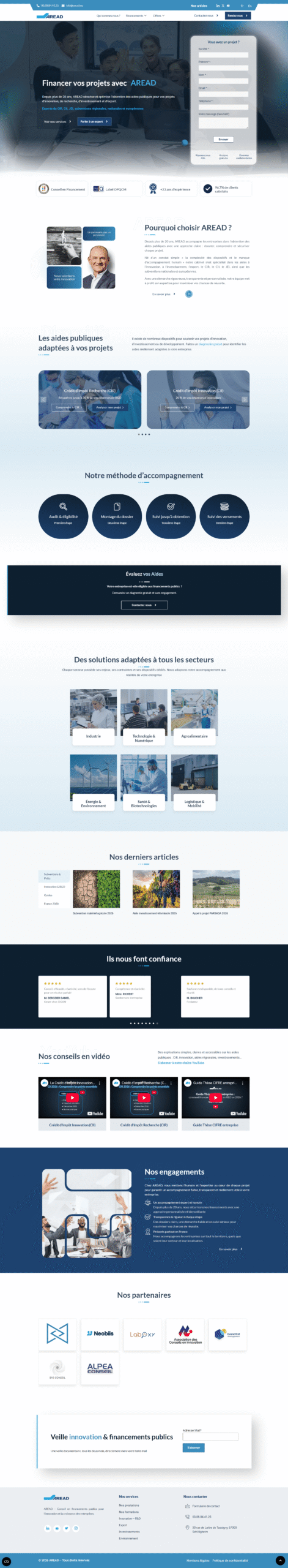 refonte ui ux responsive du site AREAD