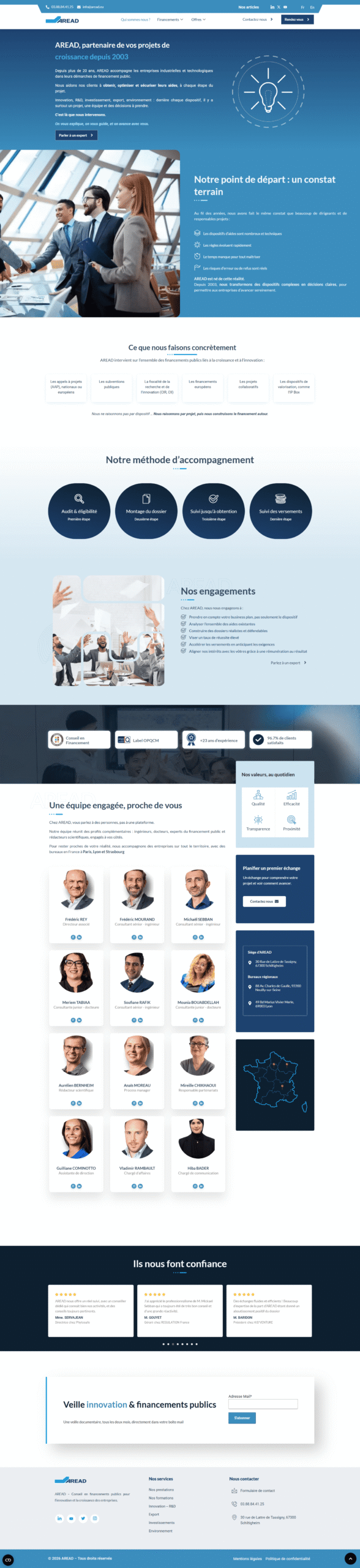 refonte ui ux responsive du site AREAD