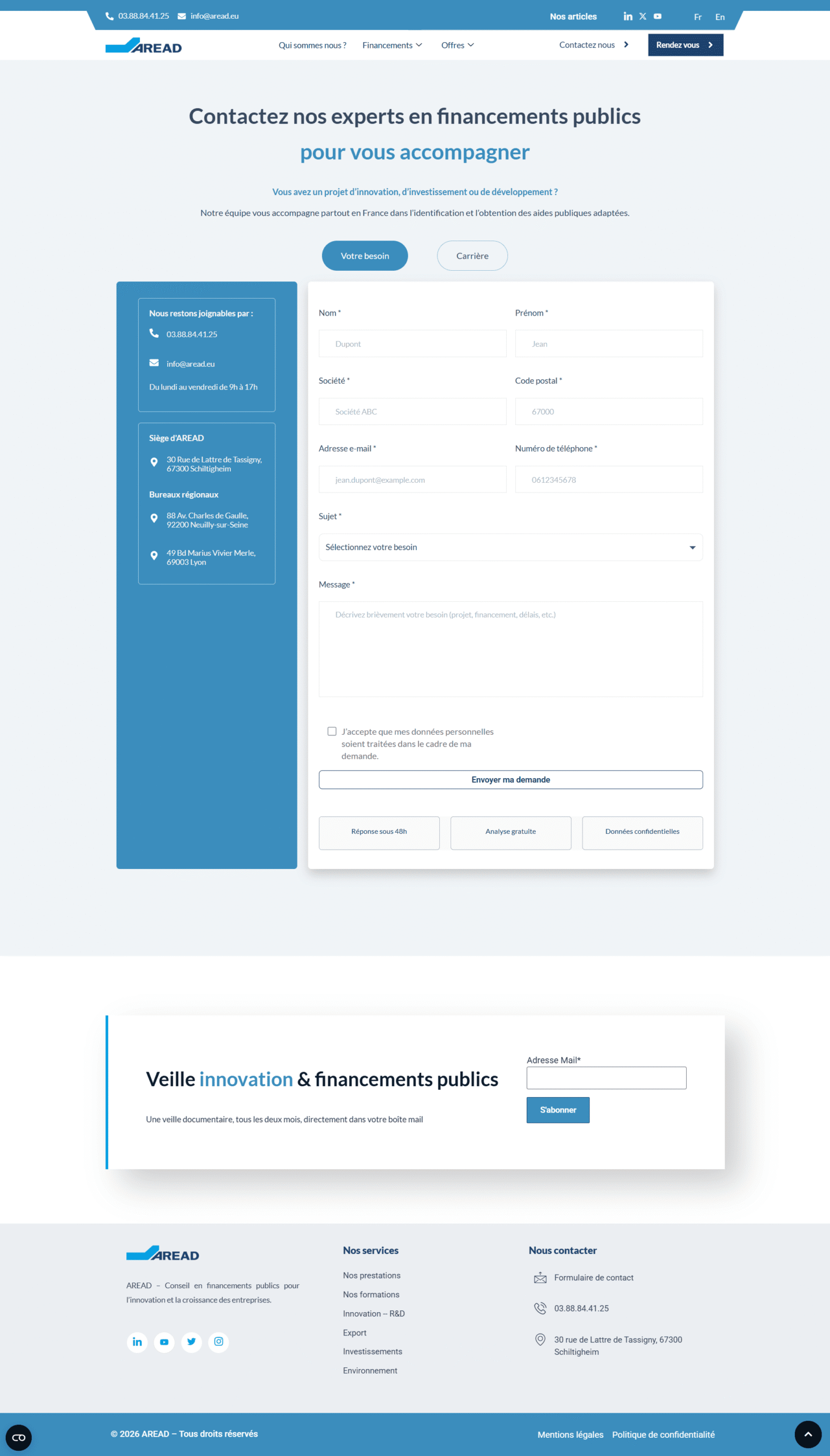 refonte ui ux responsive du site AREAD