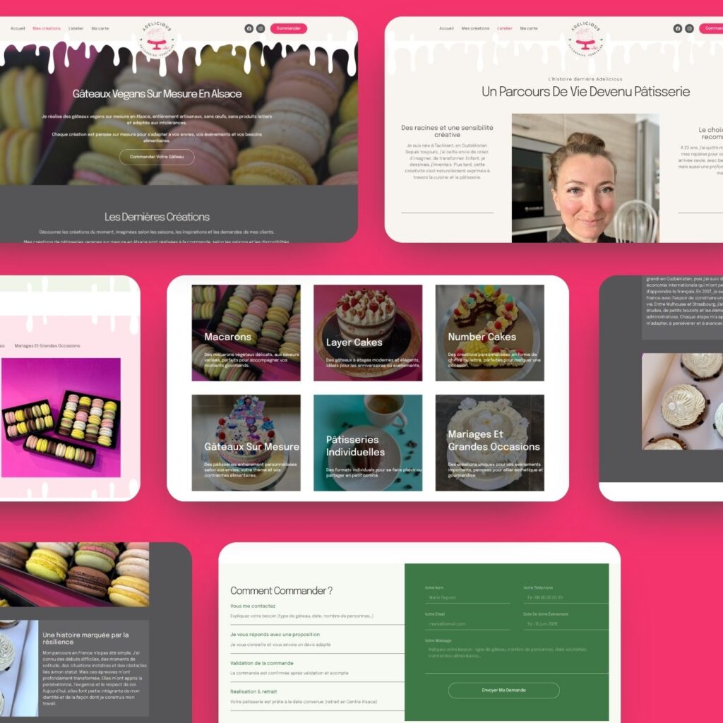 interface UX UI site food pâtisserie vegan